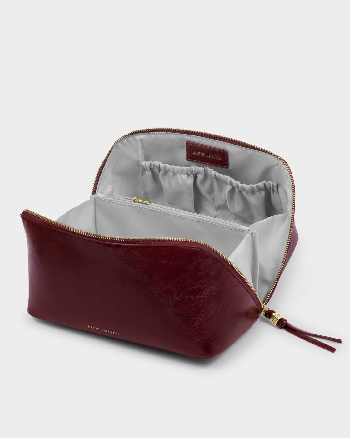 Katie Loxton Soho Large Make Up Wash Bag Cherry Patent Crackle
