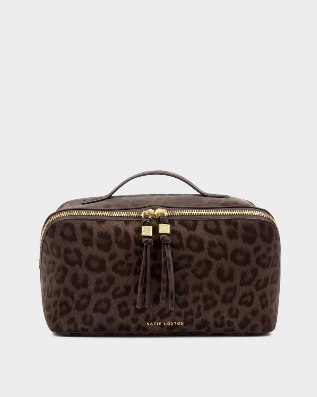 Katie Loxton Soho Large Make Up Wash Bag Chocolate Leopard