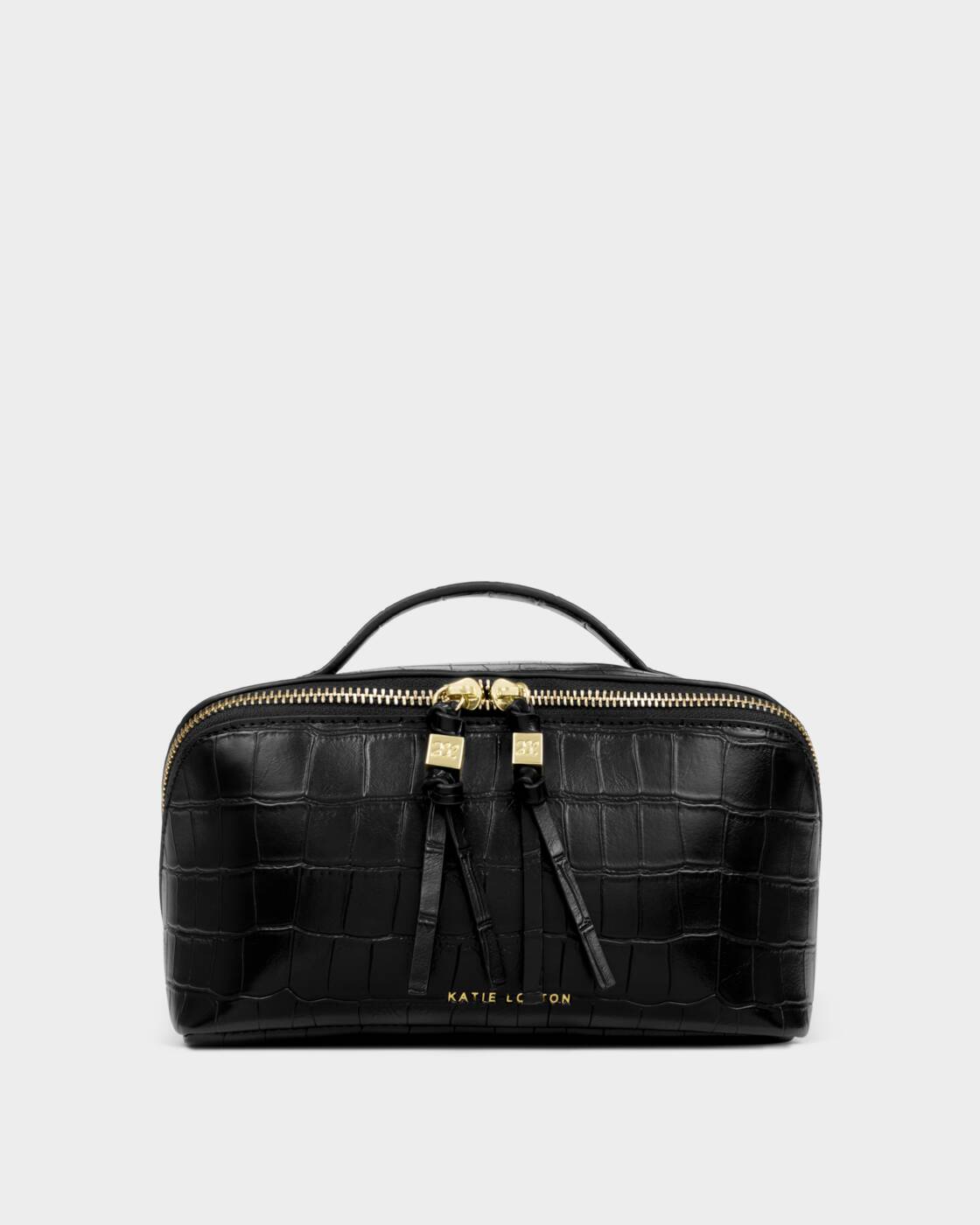 Katie Loxton Soho Medium Make Up Wash Bag Black Croc