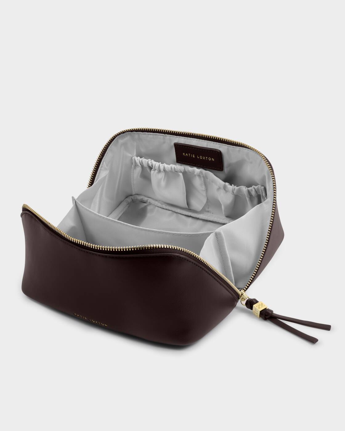Katie Loxton Soho Medium Make Up Wash Bag Bitter Chocolate
