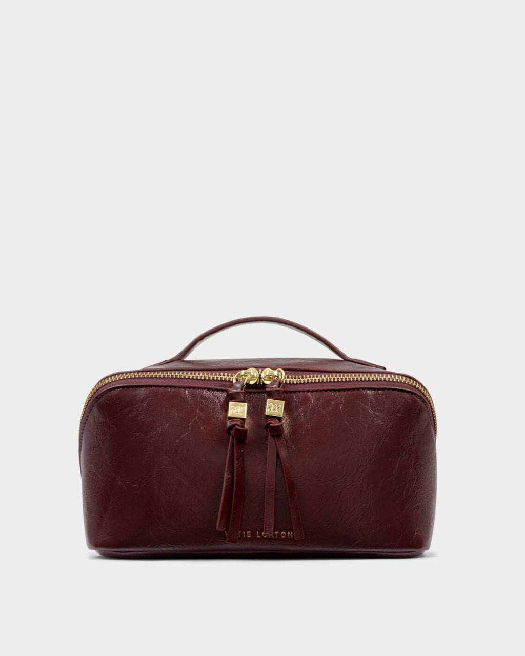 Katie Loxton Soho Medium Make Up Wash Bag Cherry Patent Crackle