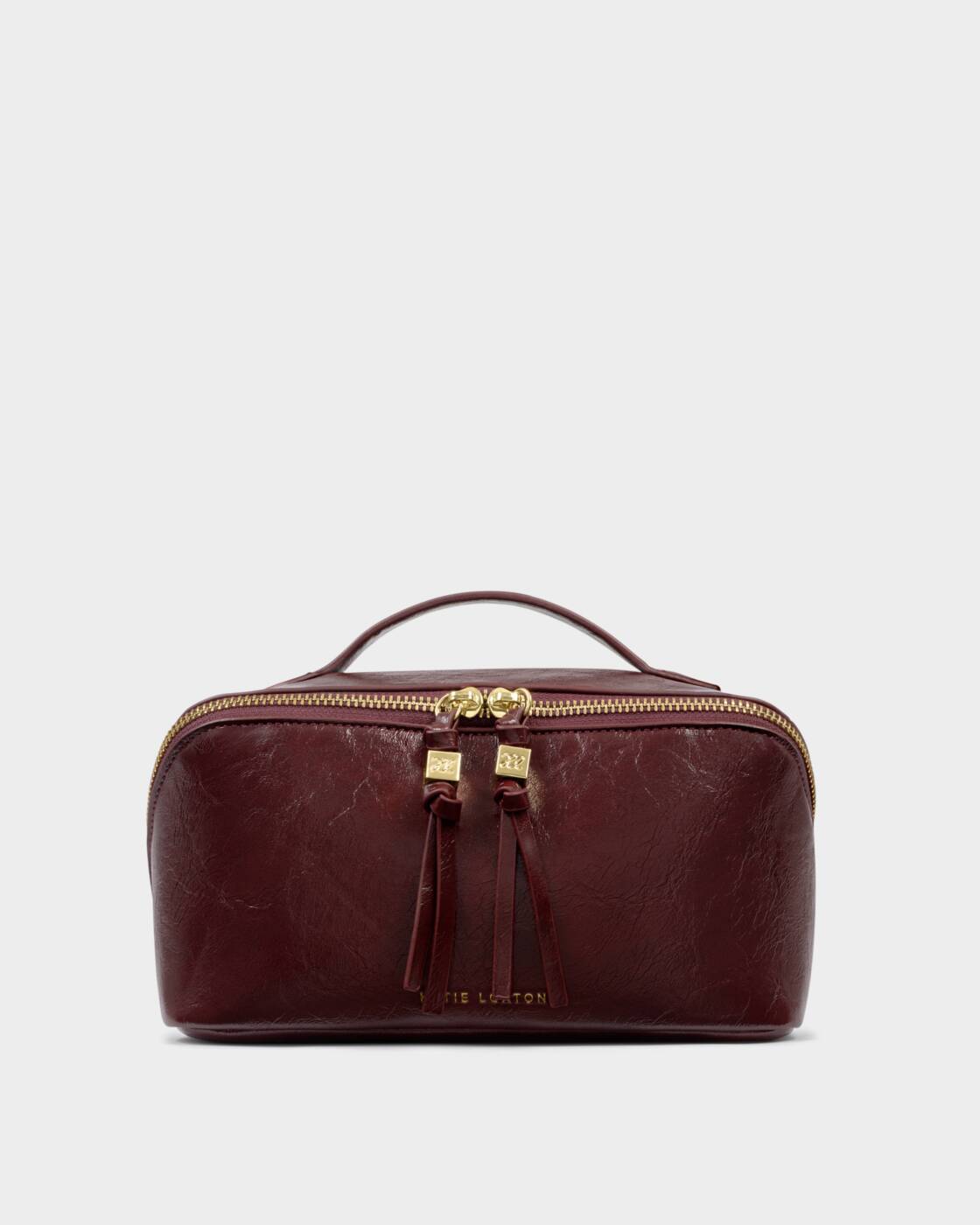 Katie Loxton Soho Medium Make Up Wash Bag Cherry Patent Crackle