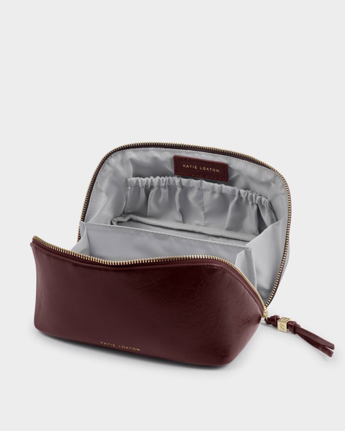 Katie Loxton Soho Medium Make Up Wash Bag Cherry Patent Crackle