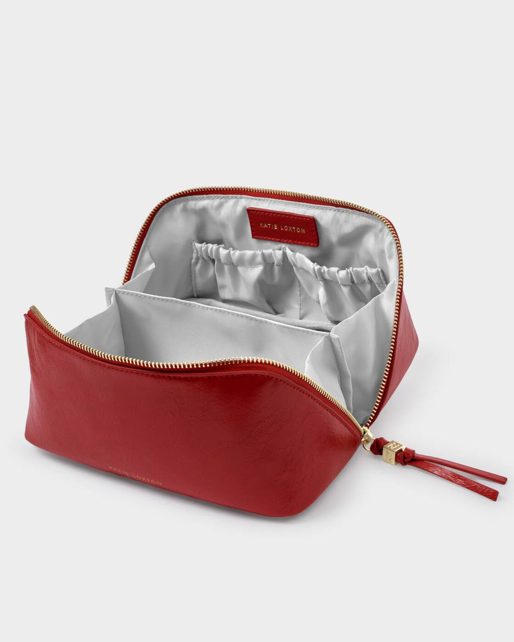 Katie Loxton Soho Medium Make Up Wash Bag Crimson Patent Crackle