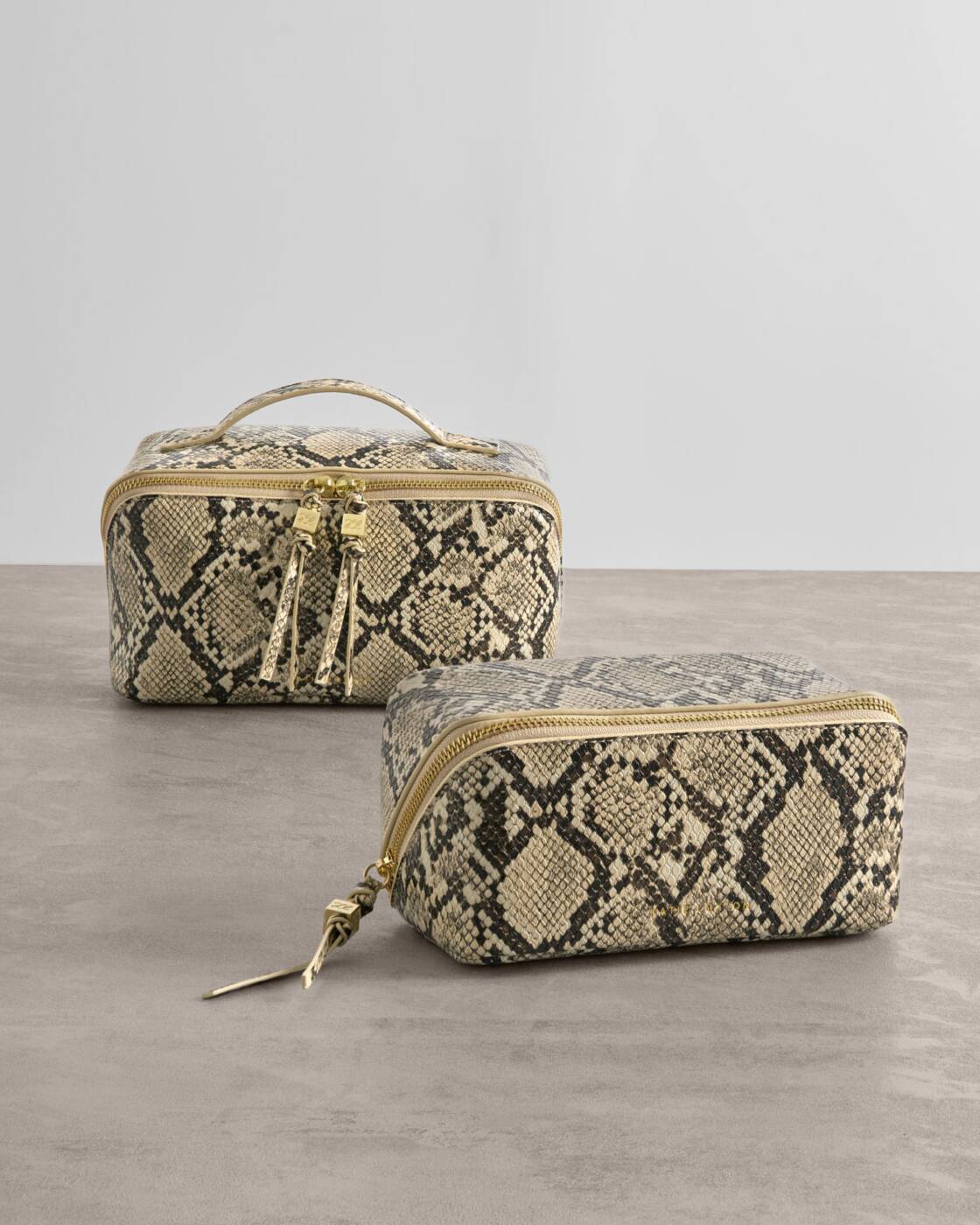 Katie Loxton Soho Medium Make Up Wash Bag Faux Snake