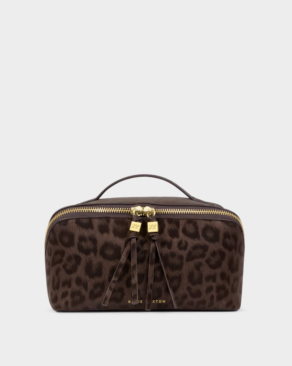 Katie Loxton Soho Medium Make Up Wash Bag Chocolate Leopard