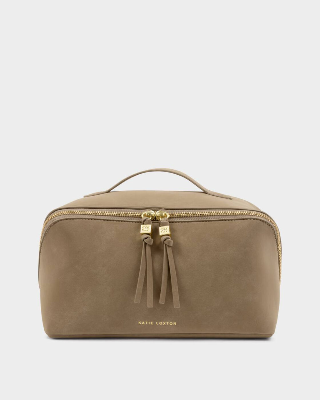 Katie Loxton Soho Large Make Up Wash Bag Taupe Suedette