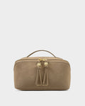 Katie Loxton Soho Medium Make Up Wash Bag Taupe Suedette