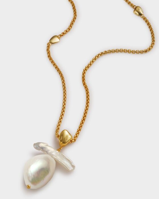 Katie Loxton Sol Pearl Necklace Gold Coated