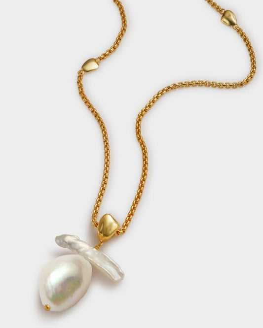 Katie Loxton Sol Pearl Necklace Gold Coated