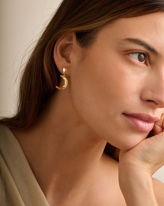 Katie Loxton Solesi Moon Earrings Gold Coated