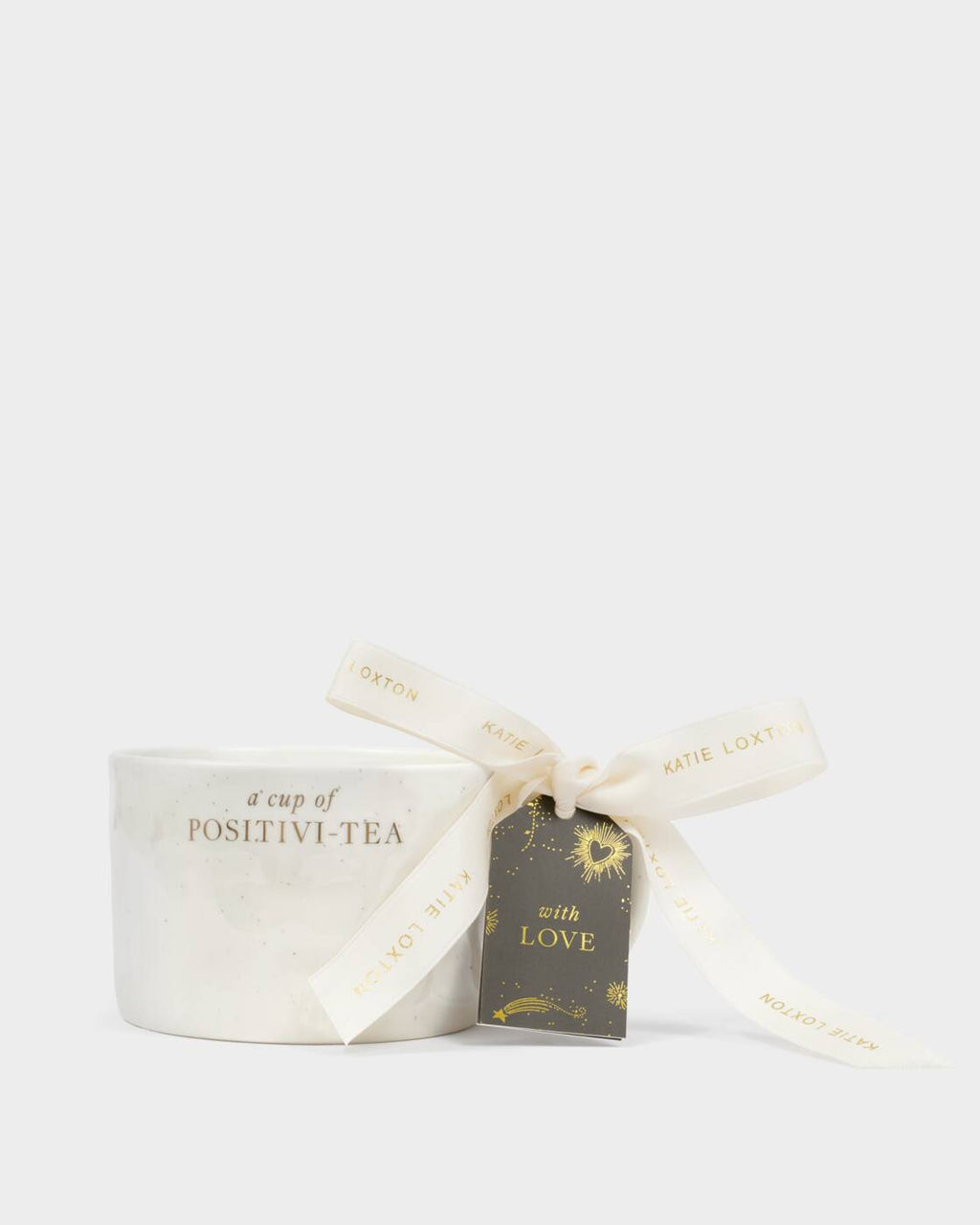 Katie Loxton Speckled Sentiment Mug With Tag A Cup Of Positivi-Tea