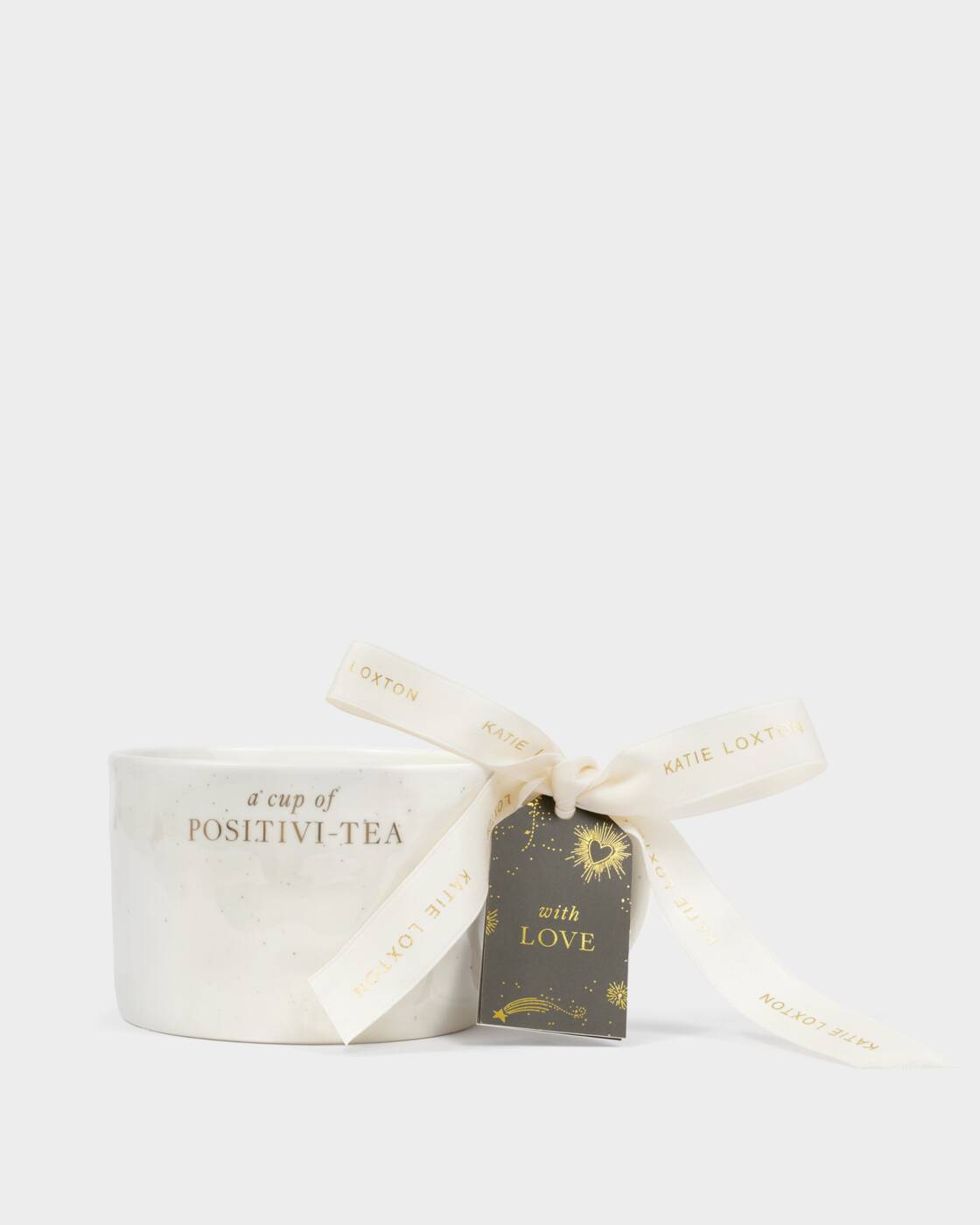 Katie Loxton Speckled Sentiment Mug With Tag A Cup Of Positivi-Tea