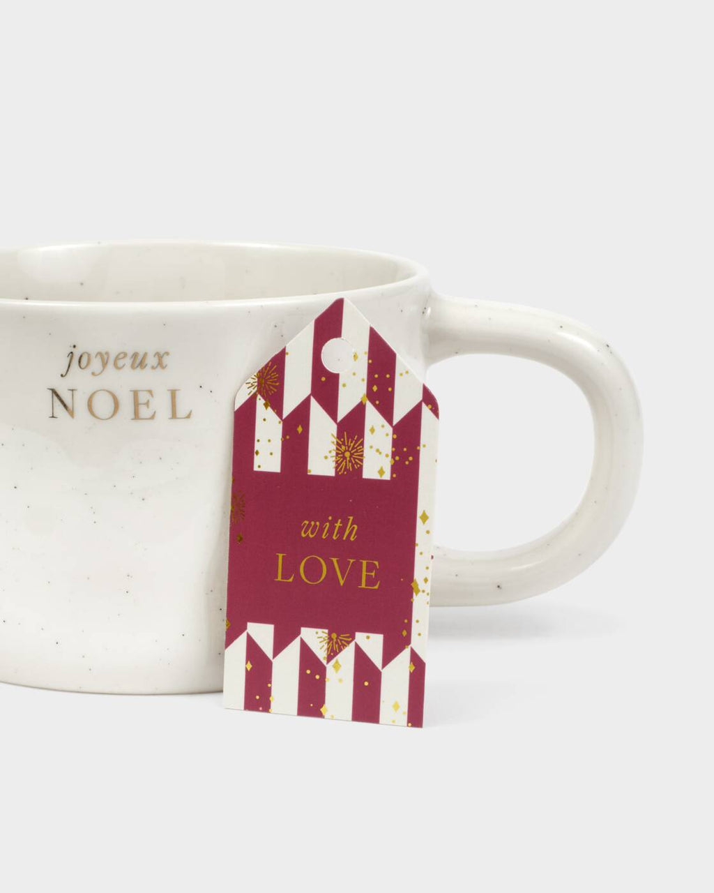 Katie Loxton Speckled Sentiment Mug With Tag Joyeux Noel