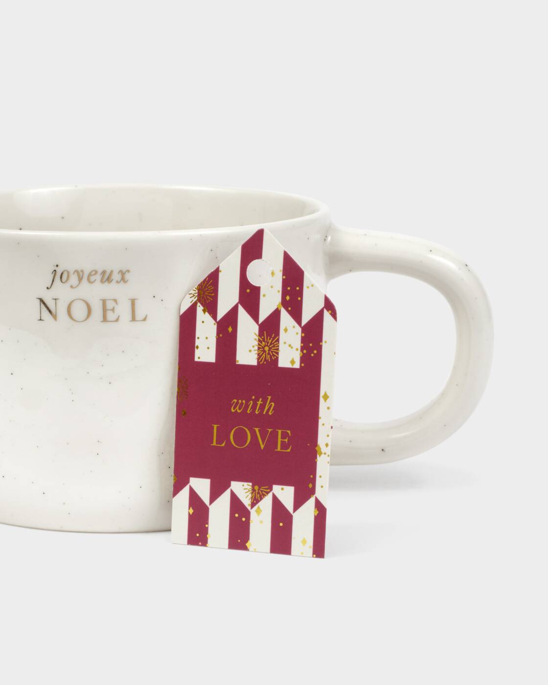 Katie Loxton Speckled Sentiment Mug With Tag Joyeux Noel