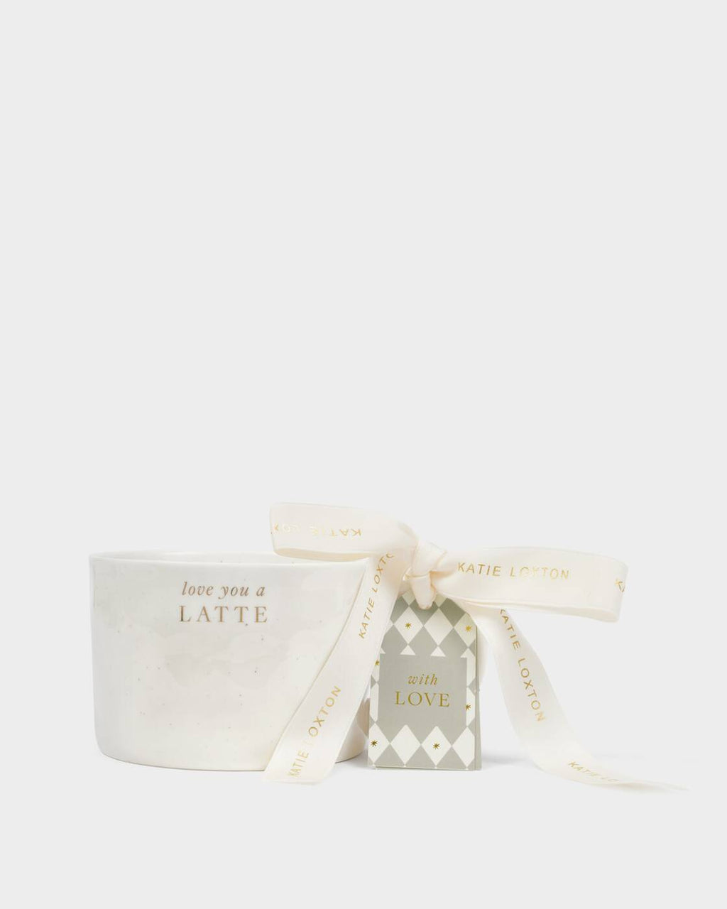 Katie Loxton Speckled Sentiment Mug With Tag Love You A Latte