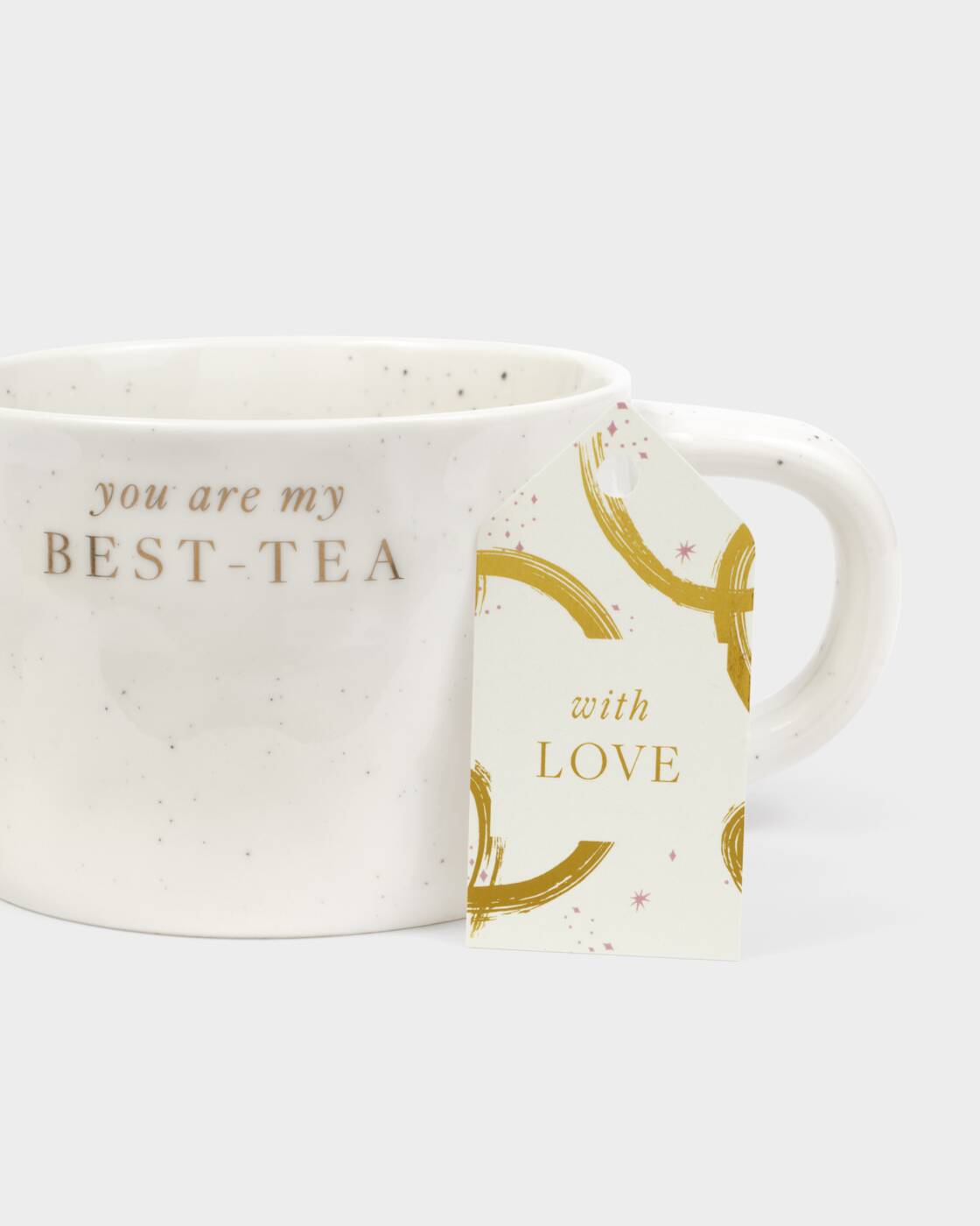 Katie Loxton Speckled Sentiment Mug With Tag You're My Best-Tea