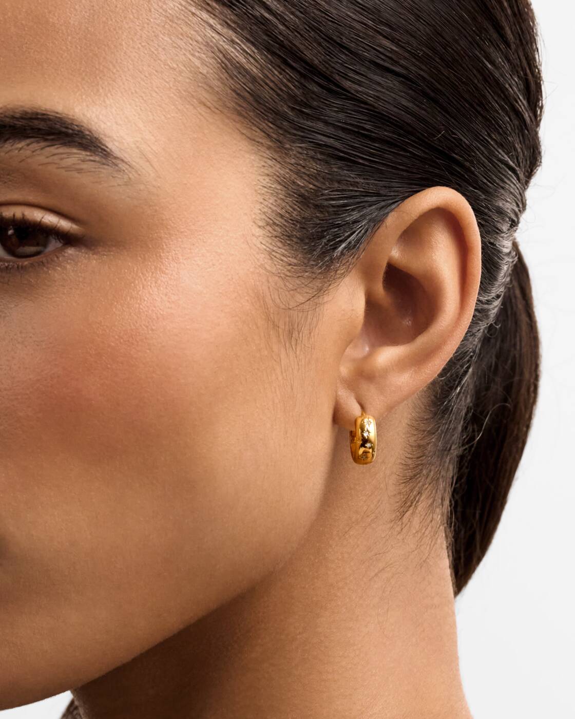 Katie Loxton Starry Hoop Earrings Gold Coated