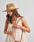 Katie Loxton Straw Fedora Hat Natural One Size