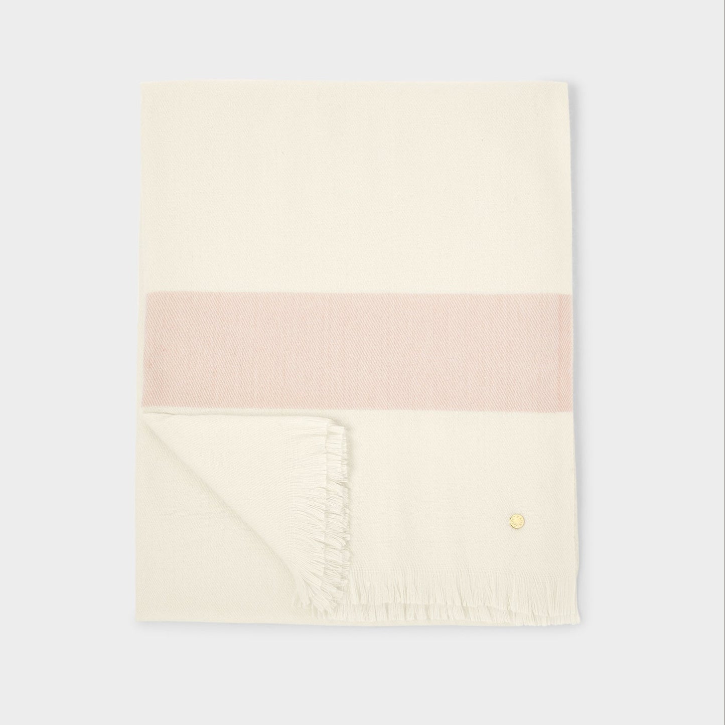 Katie Loxton Stripe Blanket Scarf Off White Nude Pink