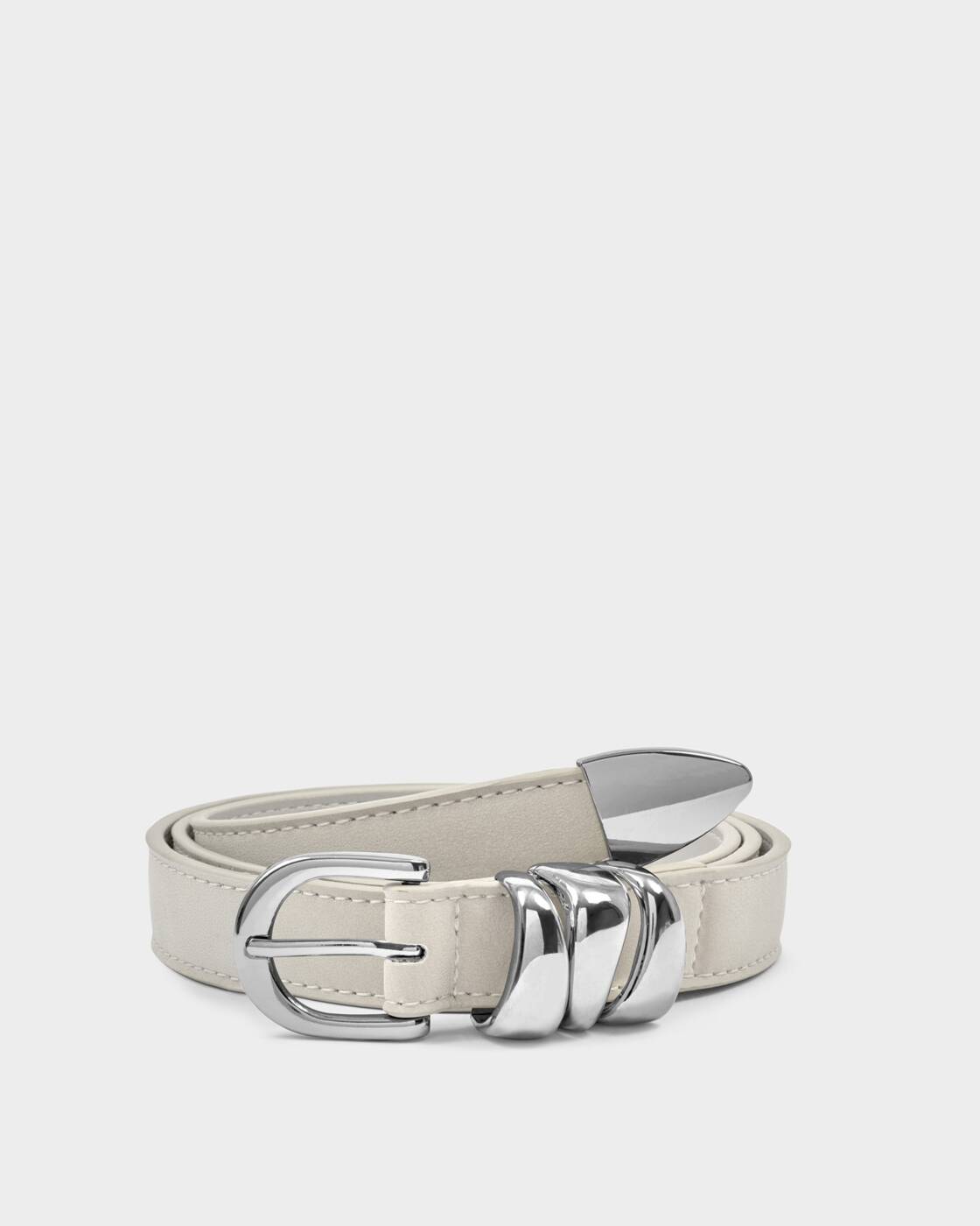 Katie Loxton Belt With Organic Loops Light Grey Suedette M/L