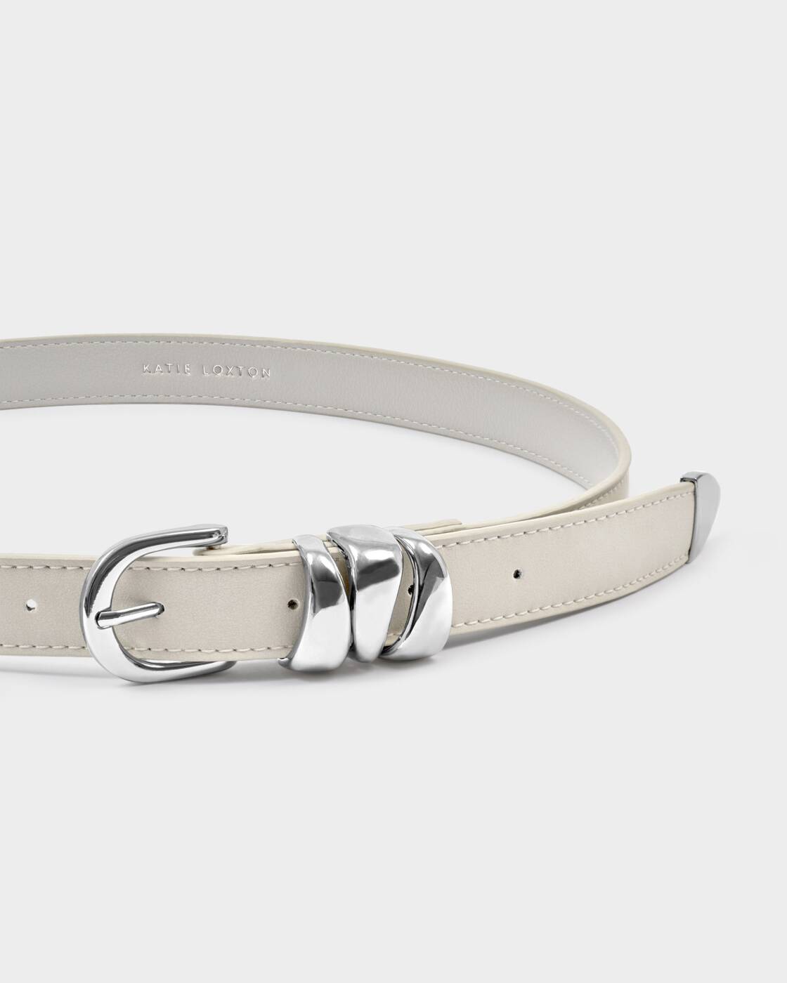 Katie Loxton Belt With Organic Loops Light Grey Suedette S/M