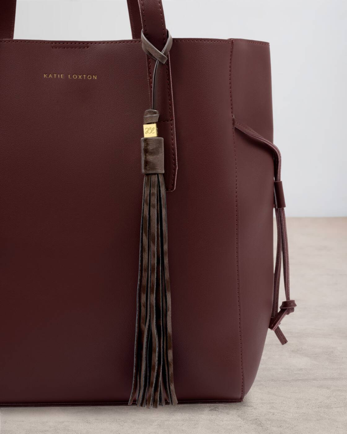 Katie Loxton Oversized Tassel Bag Charm Chocolate Leopard