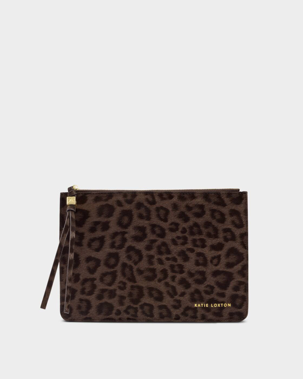Katie Loxton Tassel Charm Pouch Chocolate Leopard