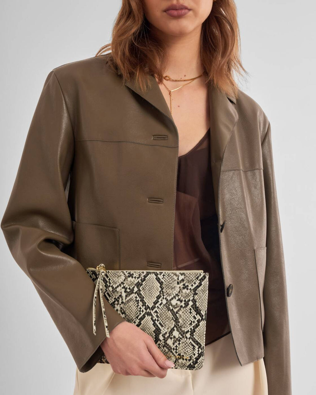 Katie Loxton Tassel Charm Pouch Faux Snake