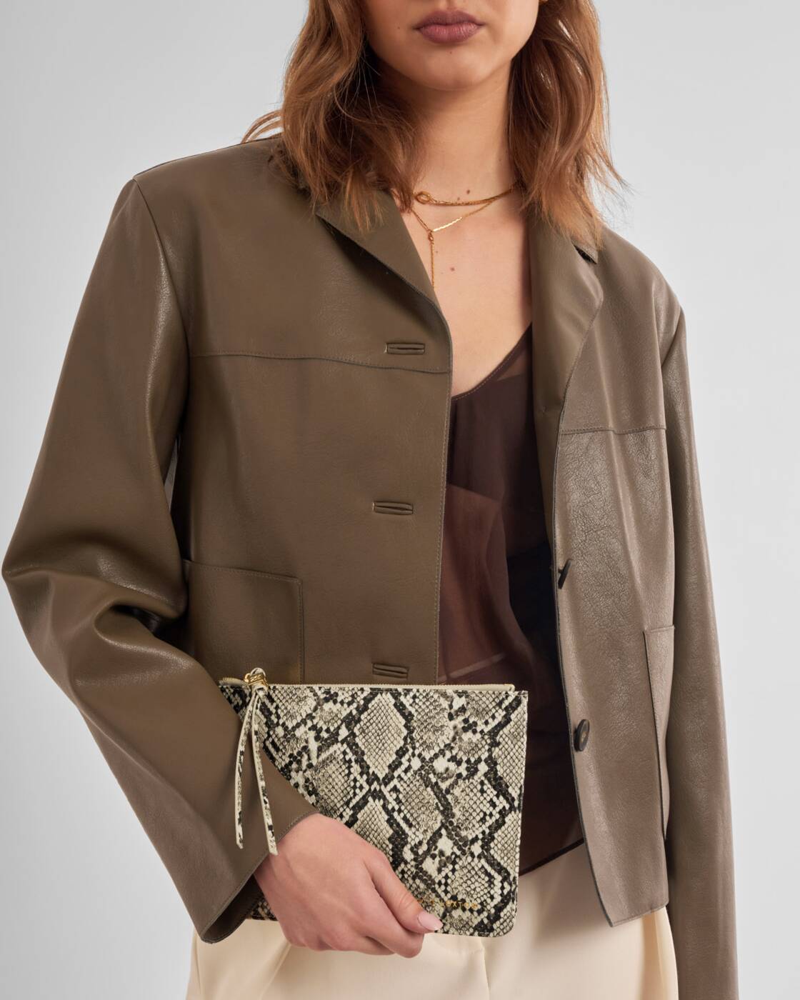 Katie Loxton Tassel Charm Pouch Faux Snake