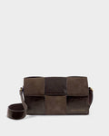 Katie Loxton Taya Crossbody Bag Bitter Chocolate Patent Crackle Suedette