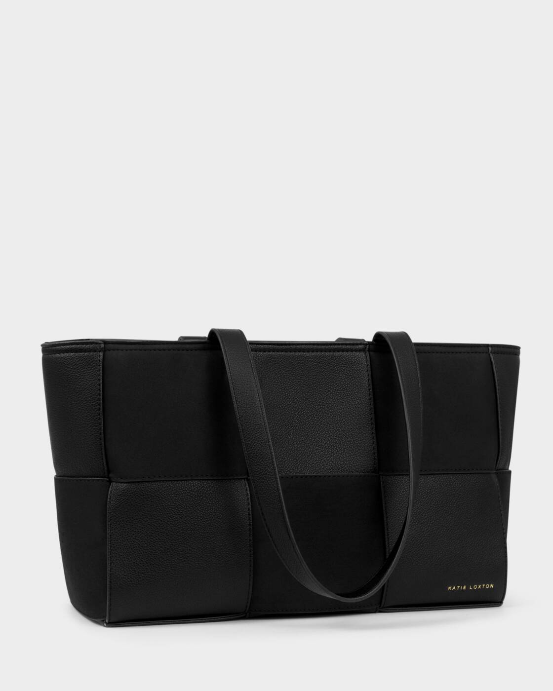 Katie Loxton Taya Woven Faux Suede Top Handle Bag Black