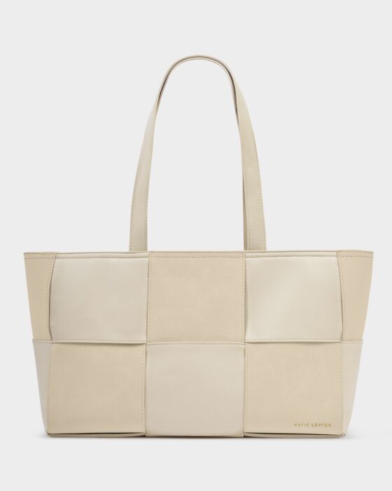 Katie Loxton Taya Woven Suedette Tote Bag Off White/Off White Suedette