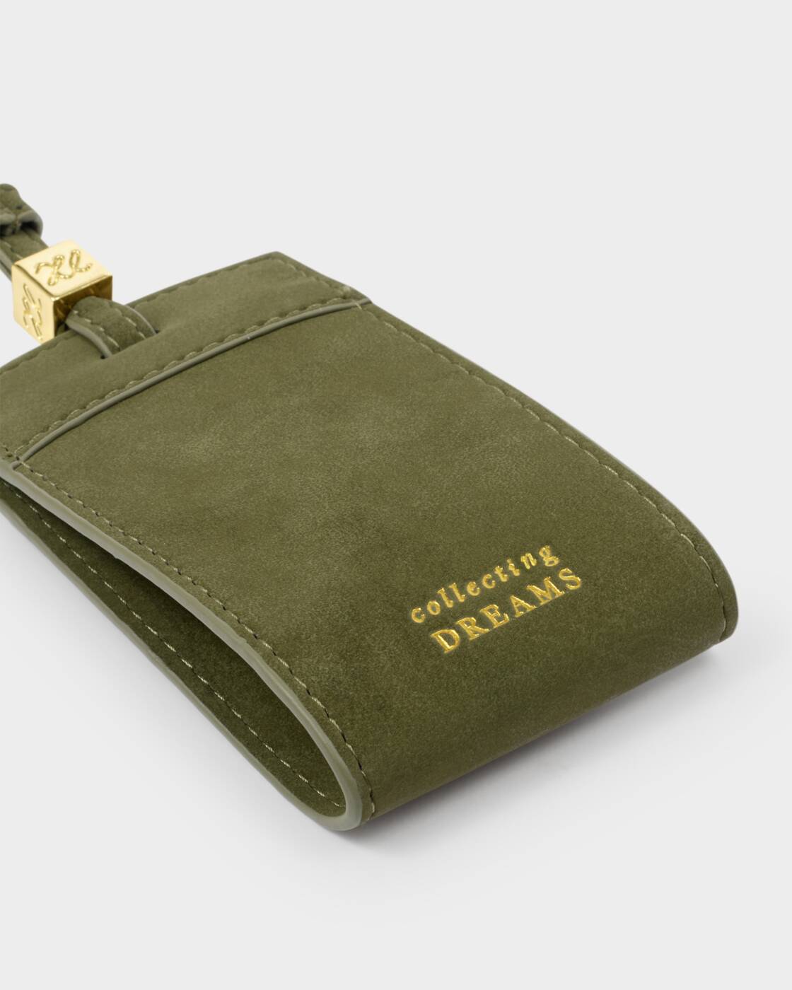 Katie Loxton Travel Luggage Tag Collecting Dreams Olive Suedette