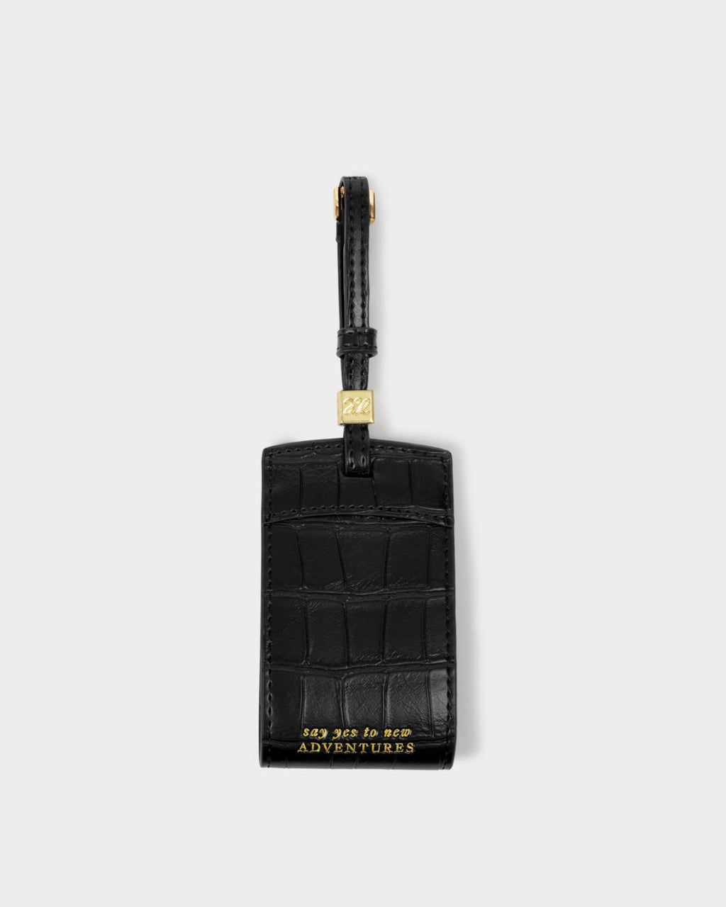 Katie Loxton Travel Luggage Tag Say Yes To Adventures Black Croc
