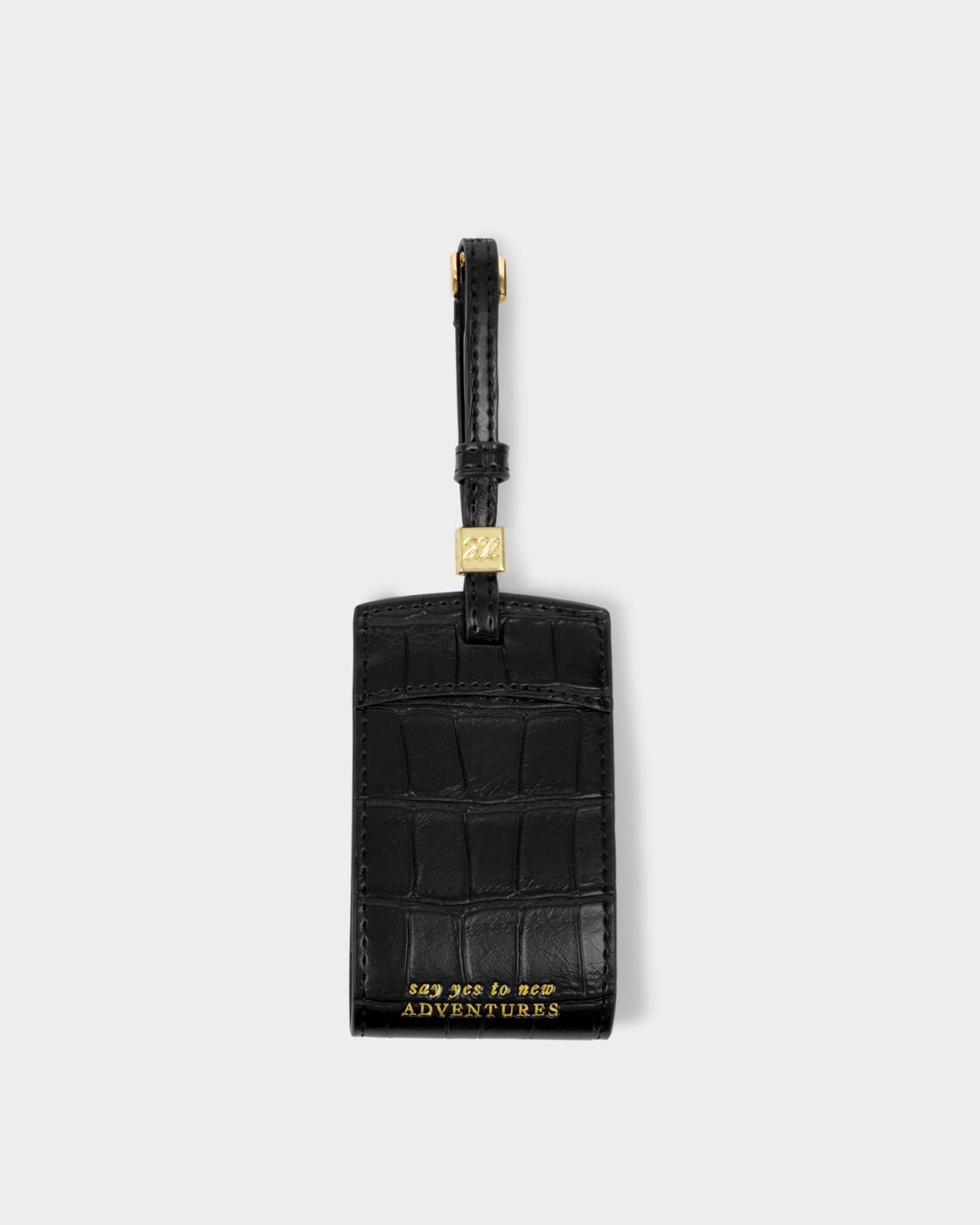 Katie Loxton Travel Luggage Tag Say Yes To Adventures Black Croc