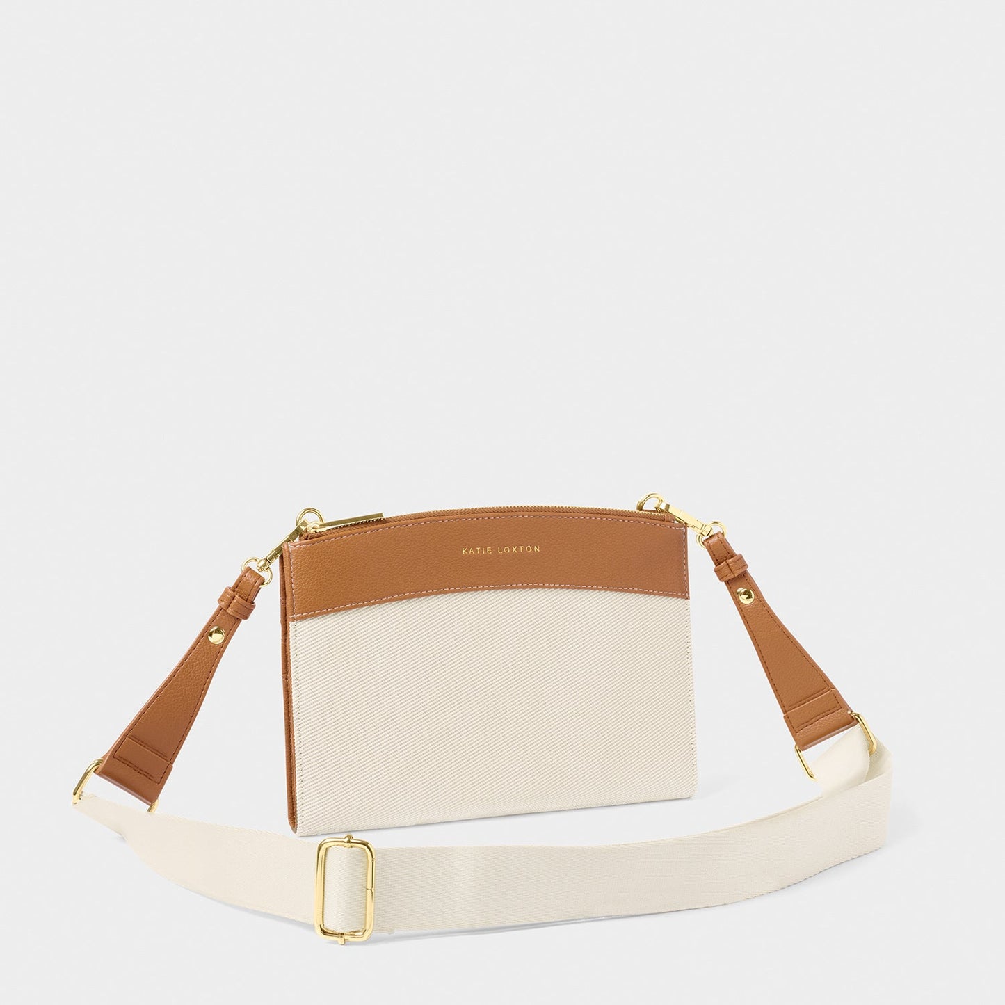 Katie Loxton Travel Organiser Crossbody Canvas Cognac