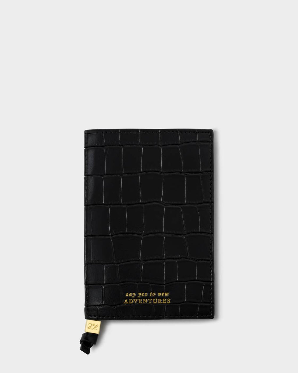 Katie Loxton Travel Passport Cover Say Yes To Adventures Black Croc