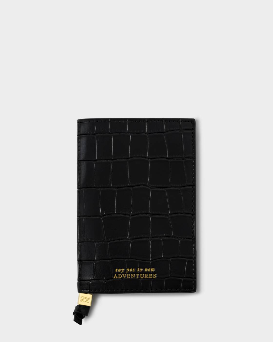 Katie Loxton Travel Passport Cover Say Yes To Adventures Black Croc