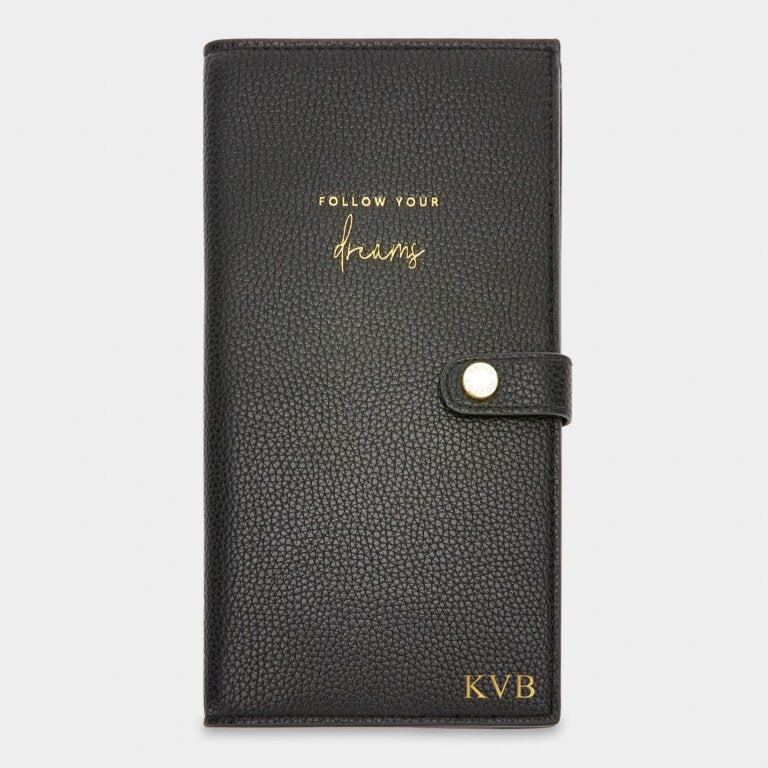 Katie Loxton Travel Wallet Follow Your Dreams Black