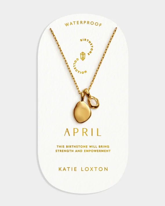 Katie Loxton Birthstone Necklace April Rock Crystal