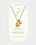 Katie Loxton Birthstone Necklace April Rock Crystal