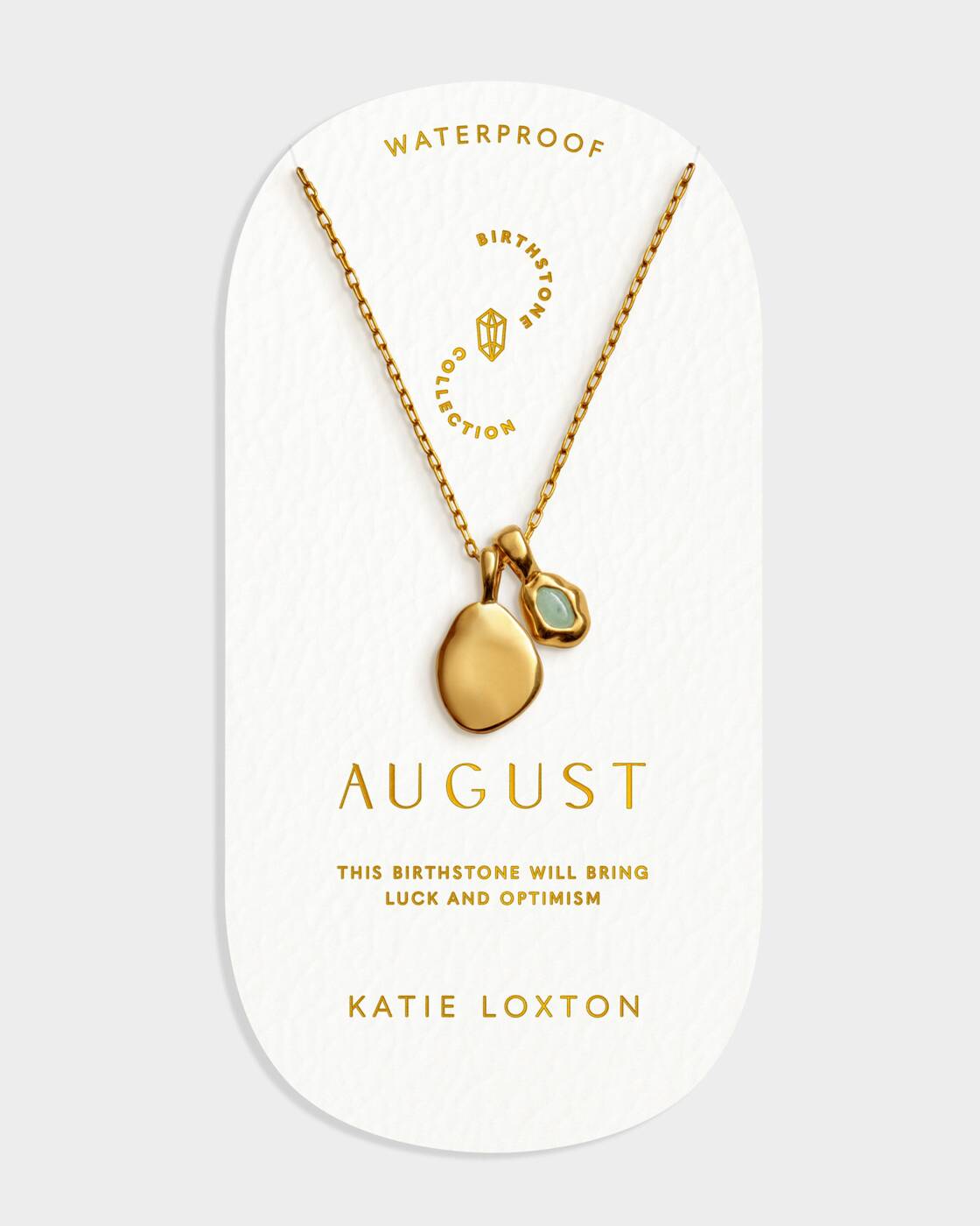 Katie Loxton Birthstone Necklace August Aventurine