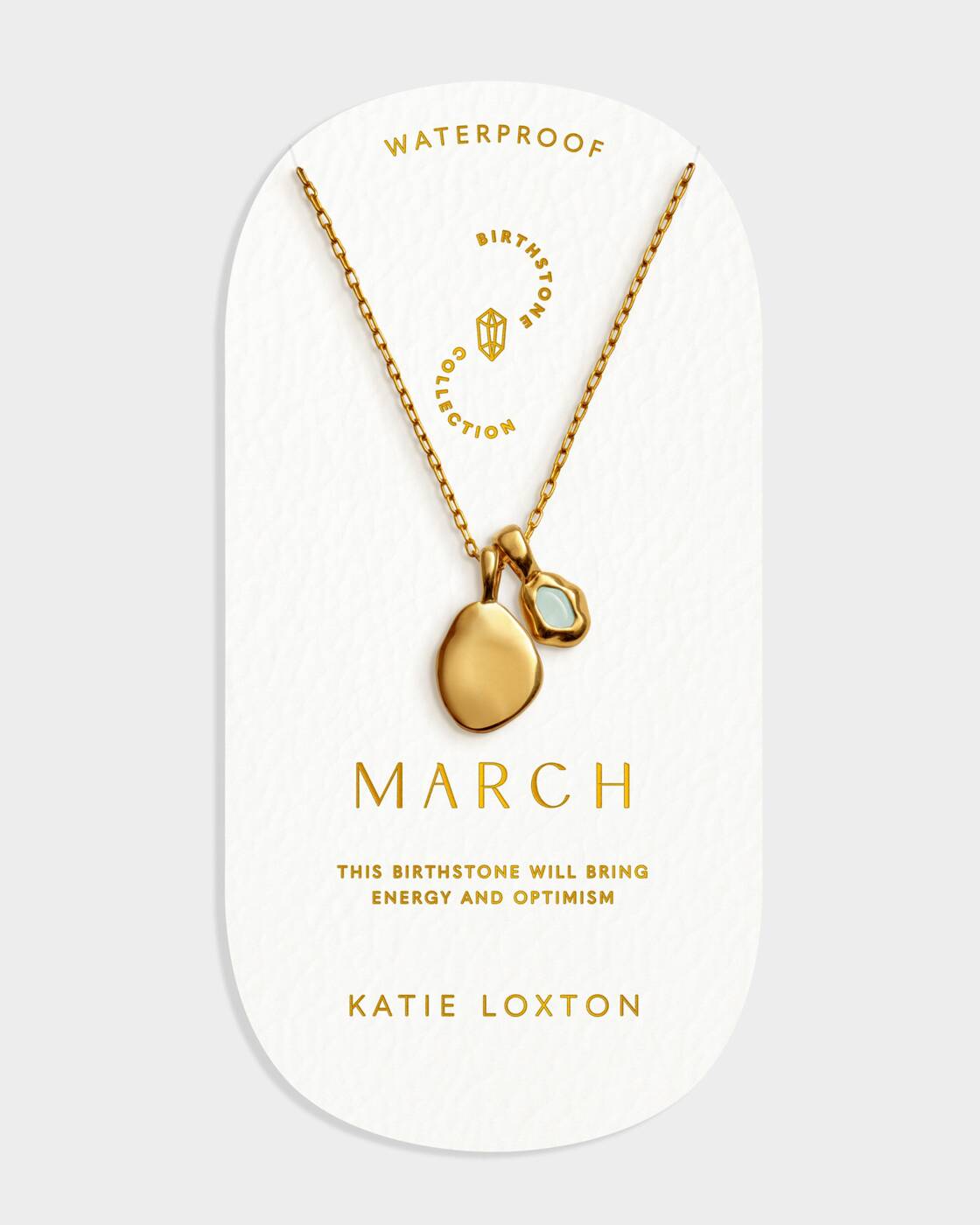 Katie Loxton Birthstone Necklace March Aqua Crystal