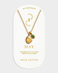 Katie Loxton Birthstone Necklace May Green Agate