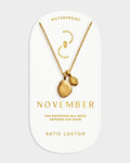 Katie Loxton Birthstone Necklace November Yellow Quartz