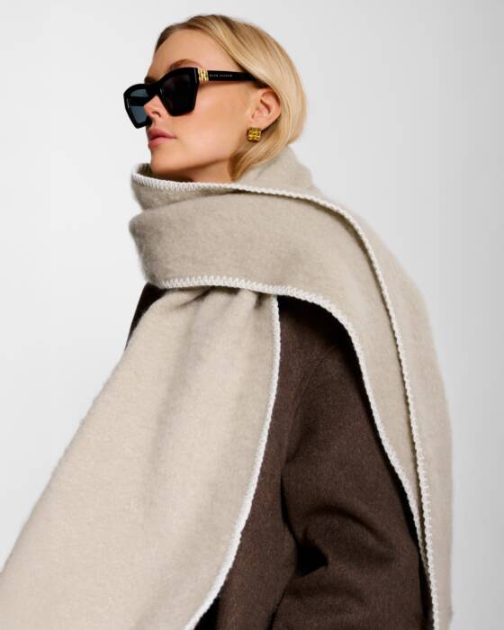 Katie Loxton Whipstitch Scarf Taupe