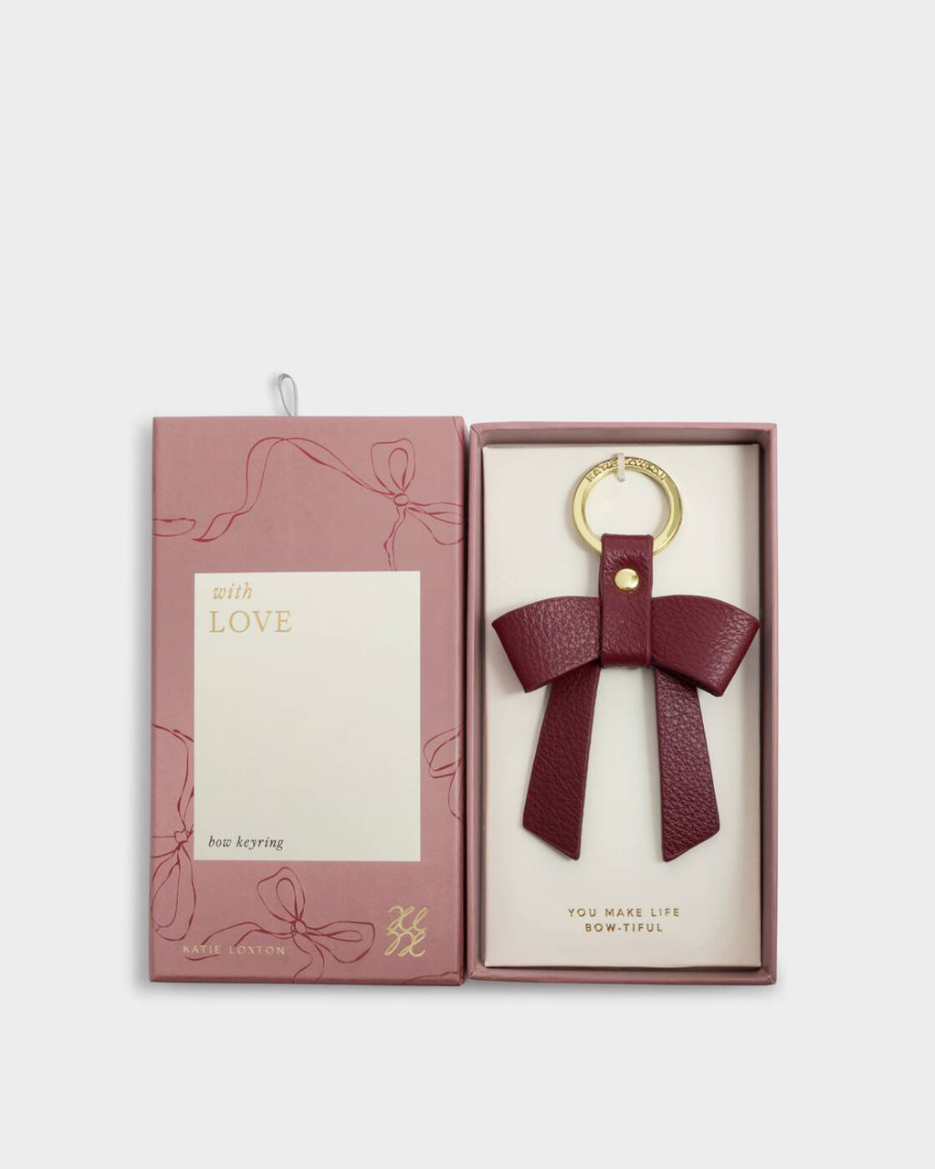 Katie Loxton Bow-Tiful Boxed Keyring You Make My Life Bow-Tiful Cherry