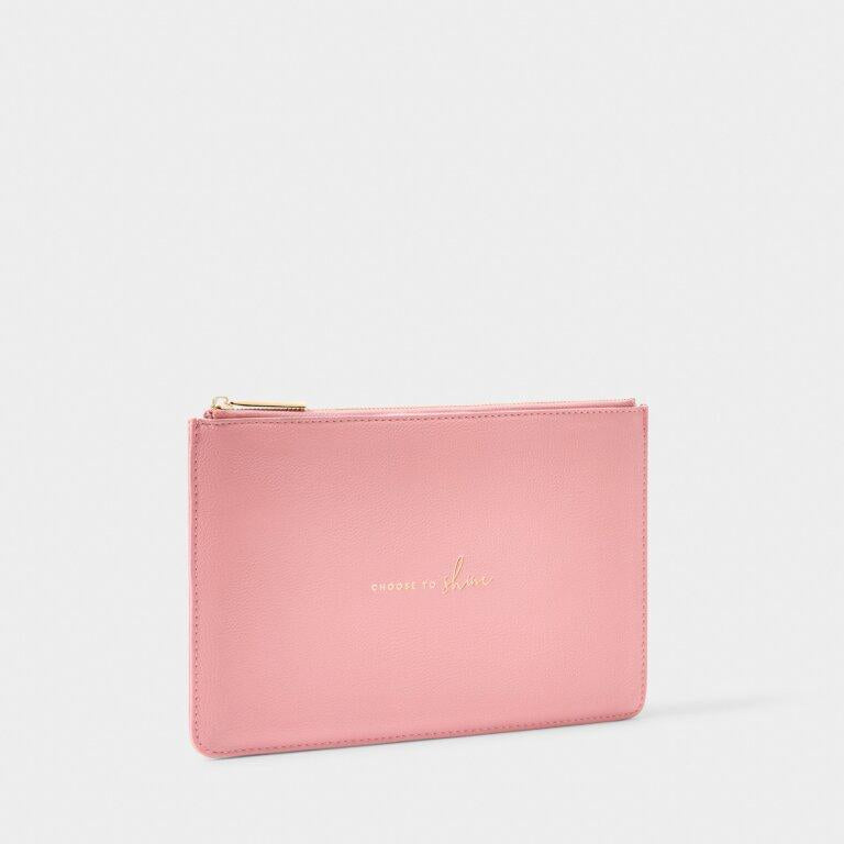 Katie Loxton Christmas Pouch Choose To Shine Dark Pink