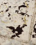 Katie Loxton Printed Foil Scarf Snake Sand Taupe Chocolate Gold Foil